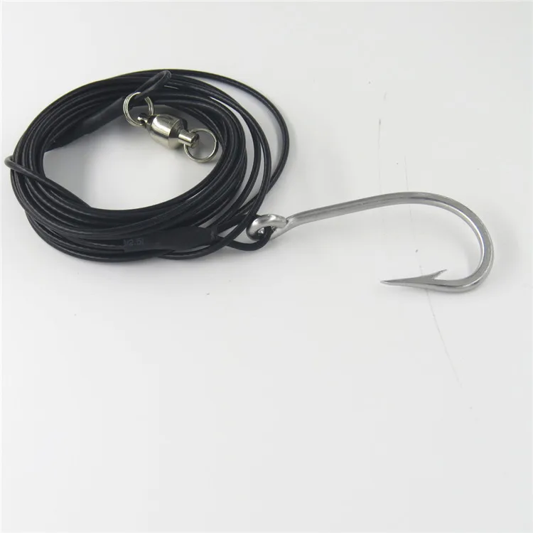 
Single hook 7691 hook trace wire with ball bearing swivel whole sell in store circle sea fishing hook for fishing shark tuna 