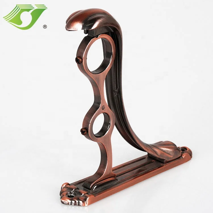 Wholesale customized curtain rod brackets / brass hanging pole bracket