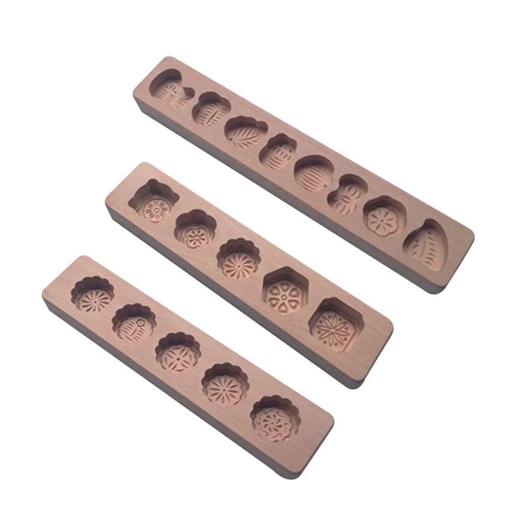 Baking Mold Biscuit Chocolate Muffin Handmade Soap Molds Wooden DIY Mooncake Mold