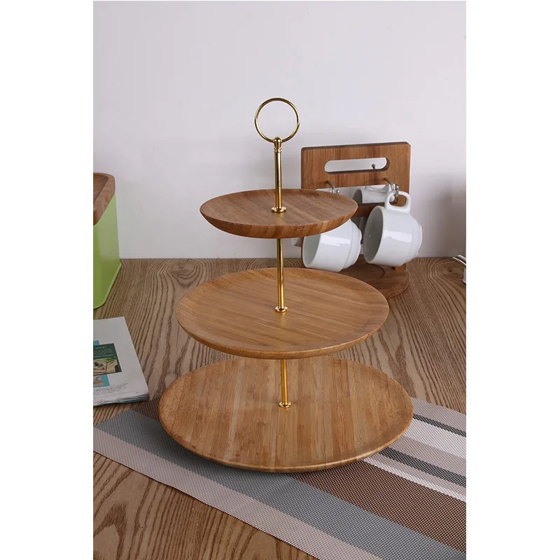 luxury rectangle three tier suspended wooden wholesale wedding cake stand fittings large 3 layer 3 tier afternoon tea cake stand