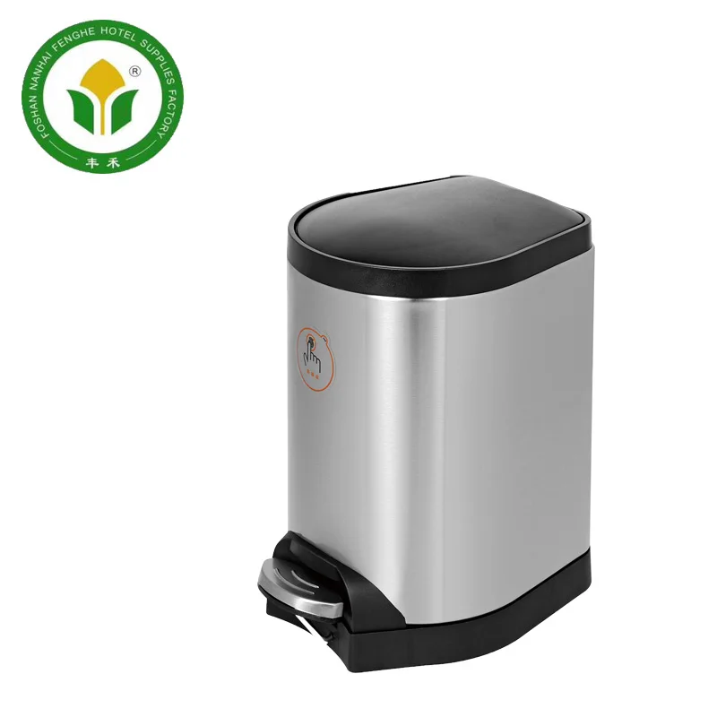 Hotel room stainless steel foot pedal trash bin garbage bin waste bin