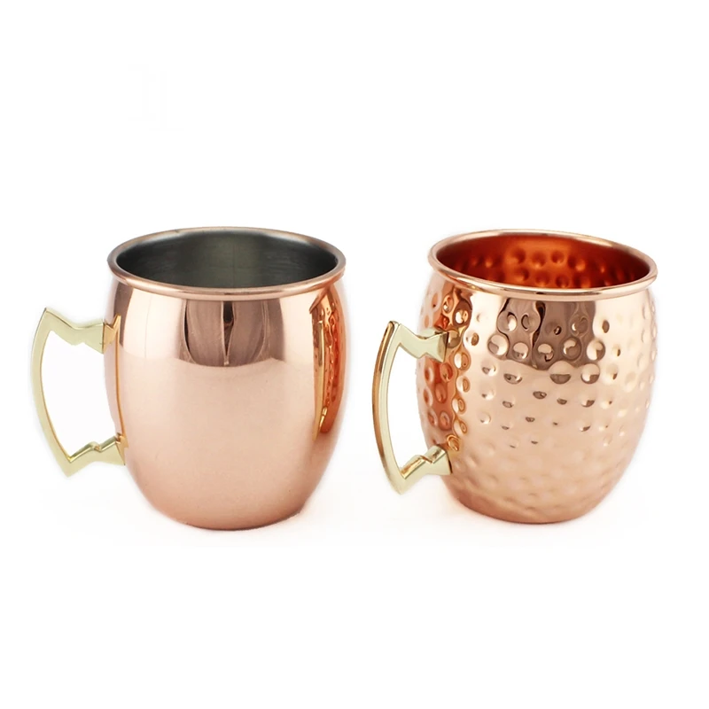 Stainless Steel Moscow Mule Mugs Mirror Polished Copper Cup Large Capacity Cocktail Beer Cup Rose Gold
