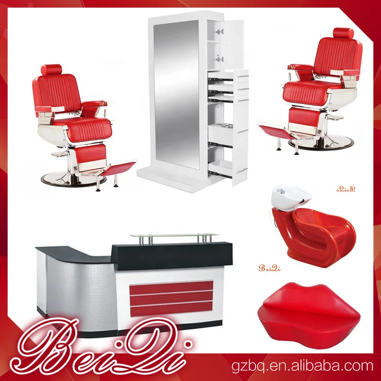 Unique design hairdressing portable luxury white double side salon mirror with drawer