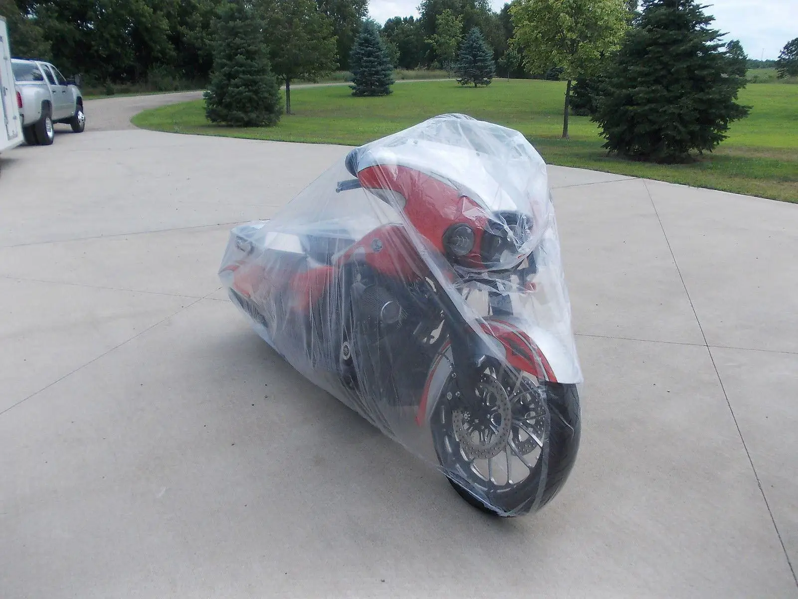 Motorcycle Clear Plastic Temporary Universal Disposable Cover Rain Dust LARGE