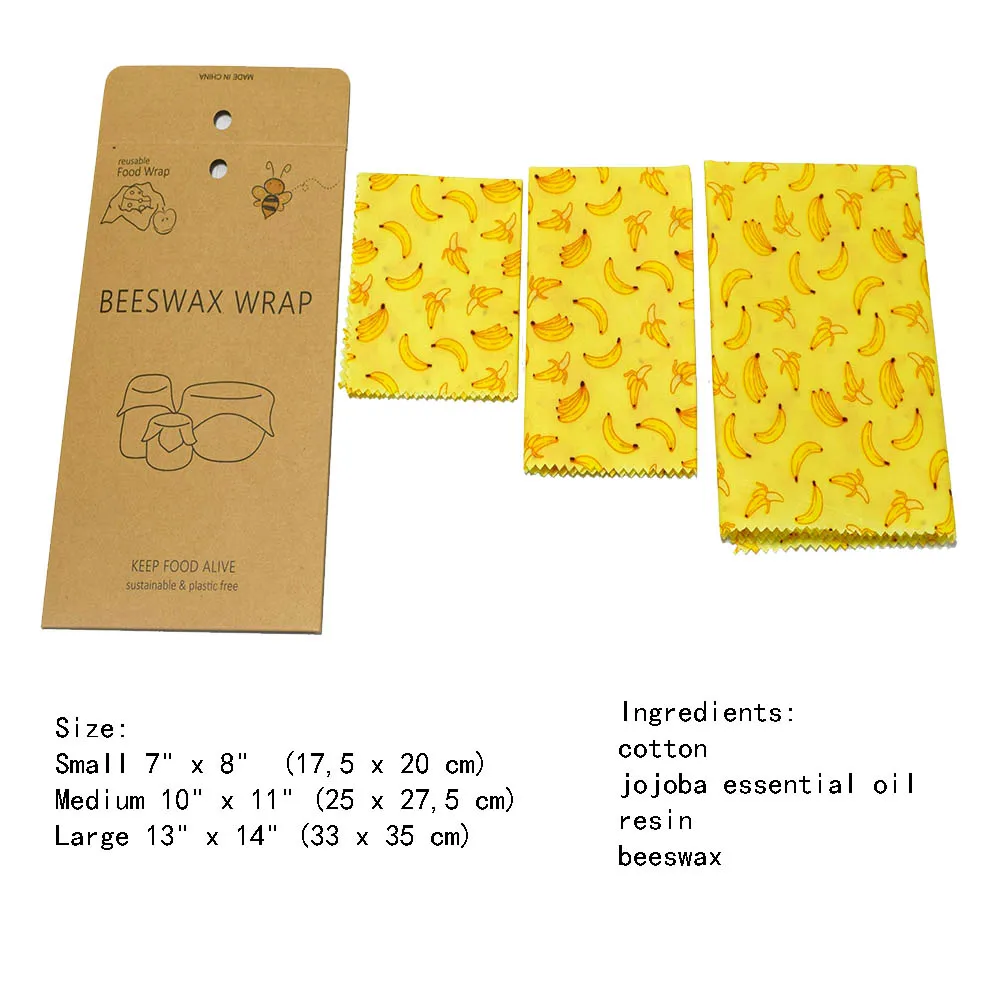 
2018 Amazon seller 100% cotton Sustainable Plastic Free Food Storage wrap 