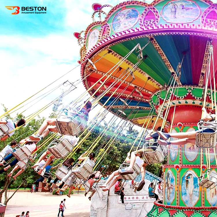 Amusement Park Ride 36 Seats Swing Flying Chair Theme Park Rides For Sale