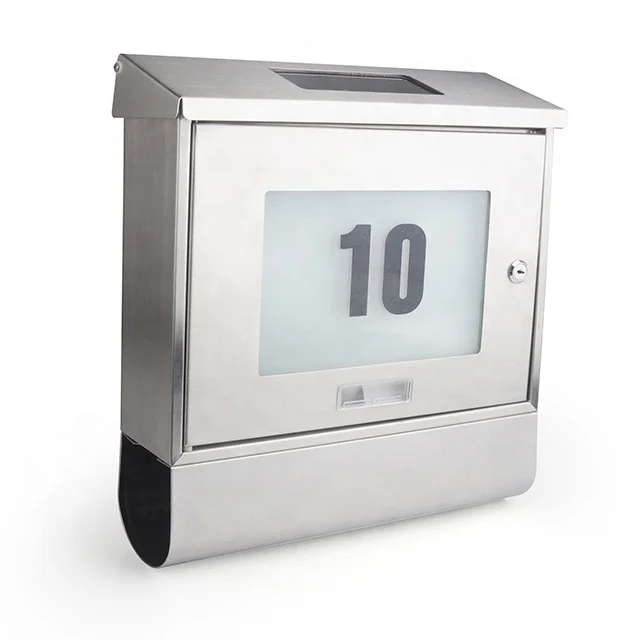 New energy custom wall mounted stainless steel big mail box waterproof durable letter box for houses