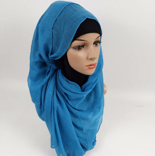 ZIPEI Hui Monochrome Scarf Cotton Glitter Viscose 2019 Cheap Hijab Muslim