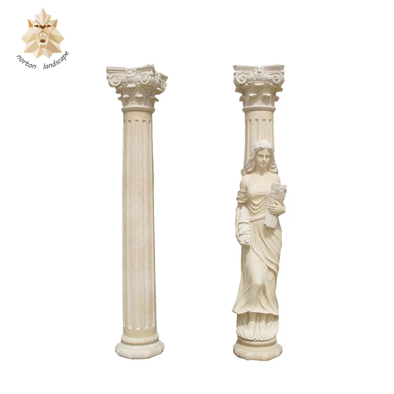 White Roman Doric Order Marble Columns NTMF-C003LI