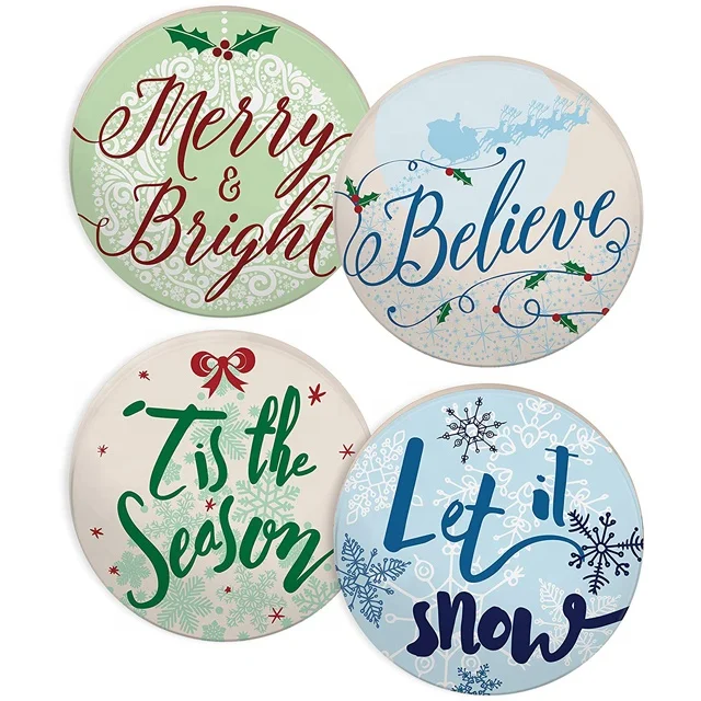 
Custom Logo sublimation white black blank Round Drink tea cup ceramic coaster 