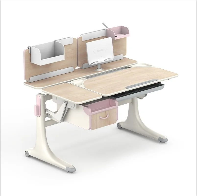 
L12 b Easy movable wooden kids table and chair set with a drawer study table for student furniture 
