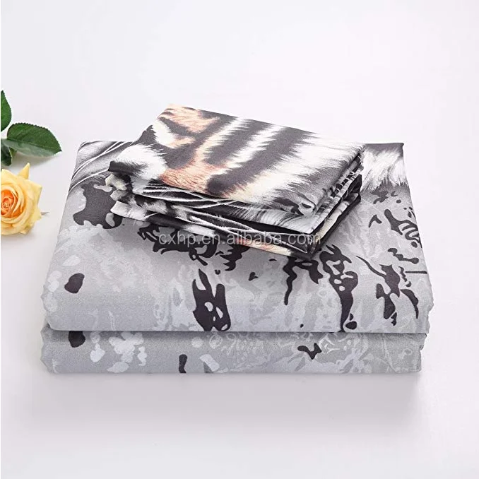 2109 hot sale 3D printing tiger design bedding set high quality queen/king size microfiber comforter