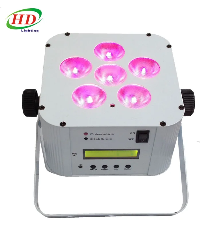 professional stage light wireless battery powered LED uplight 6psc 18watt 6in1 LED par light