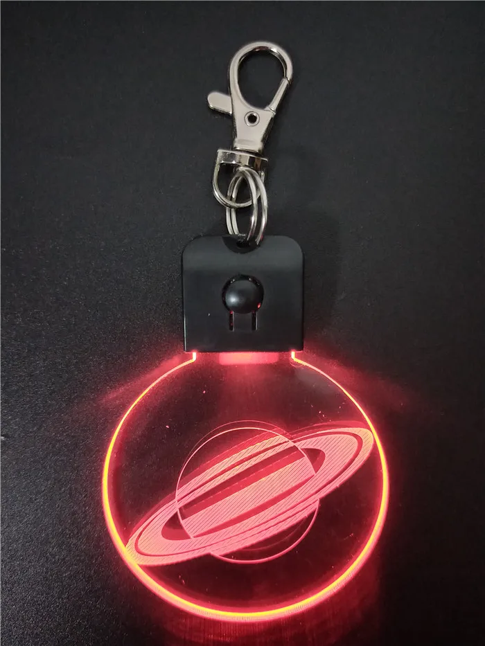 
Awesome Saturn shape universe planet 3D Led Night lamp keychain keyring creative birthday gift promotion gift 