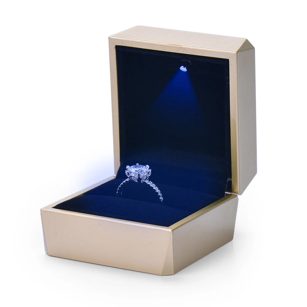 Ready to ship plastic flip led box jewelry