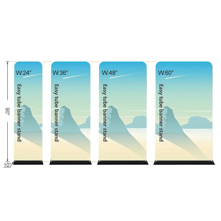 Custom printing exhibition aluminum tension fabric ez tube frame display banner stand