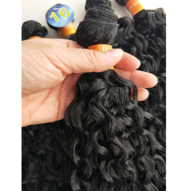 Wholesale 100% Premium Fiber Cheap Synthetic Hot Lisa Curly 6pcs /set Hair Double Weft Weaving Bundles Extensions