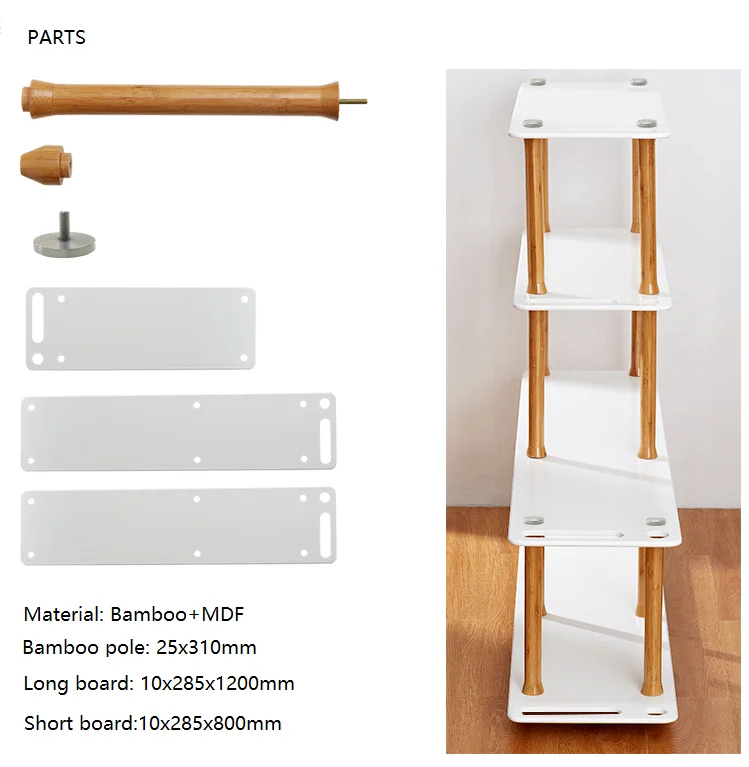 four tiers bamboo shelves bamboo racks
