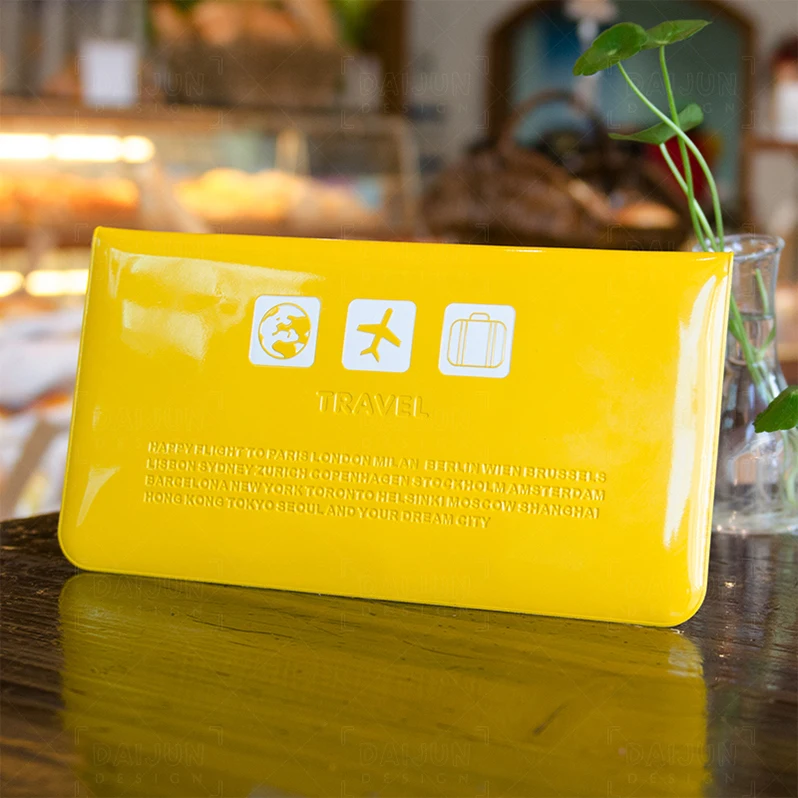 High Quality Fashion PVC Passport Holder Travel Wallets Document Travel Passport Organizer Pouch