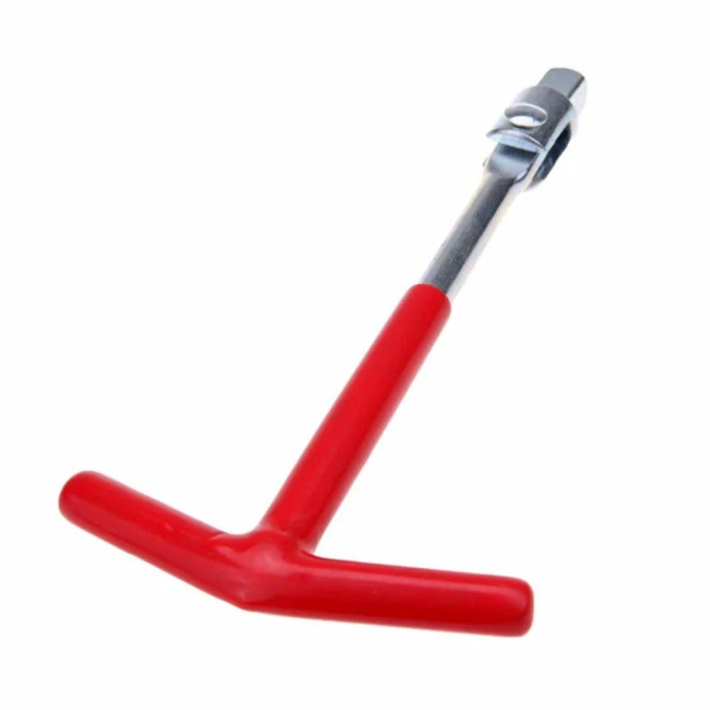 16mm Auto Car T-Handle Joint Spark Plug Socket Wrench 16mm Remover Installer Tool Red+Silver