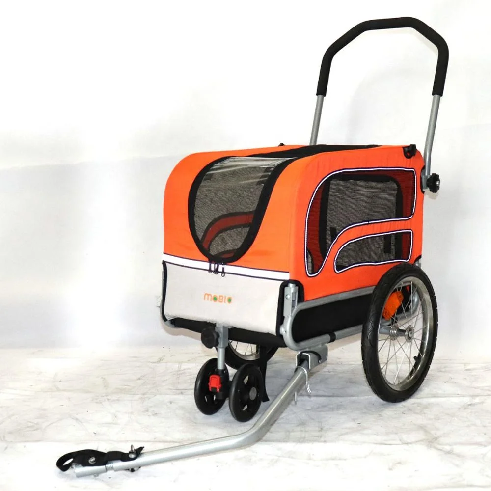 
Hot sale 2 in 1 function pet dog stroller foldable pet bicycle trailer 