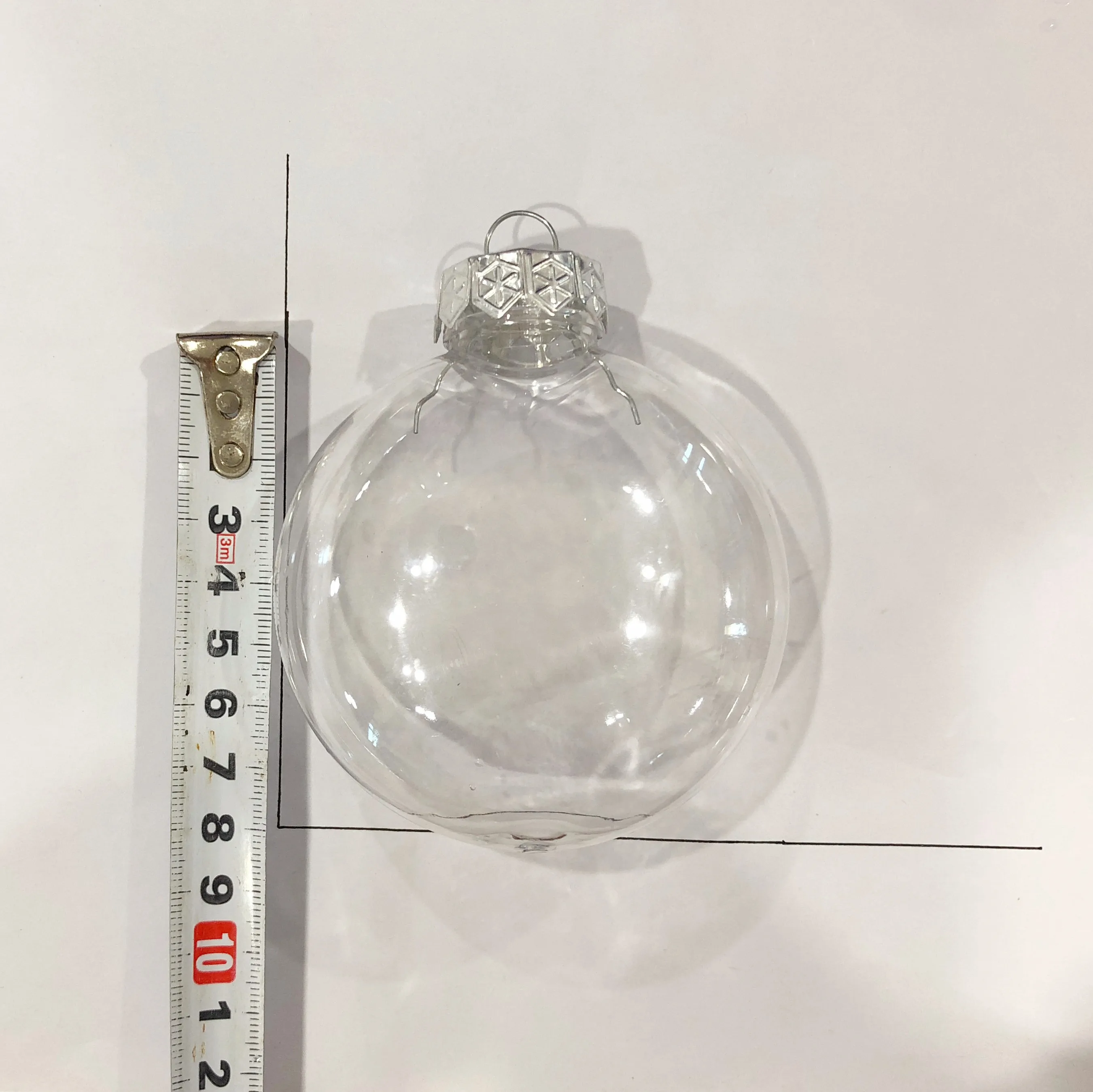 80mm  Clear Plastic Ball Flat Ball Shatterproof Clear Plastic Ornament