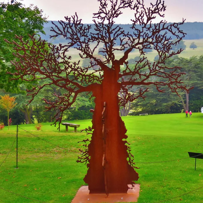 Metal Sculpture People tree Corten Steel Statue for sale