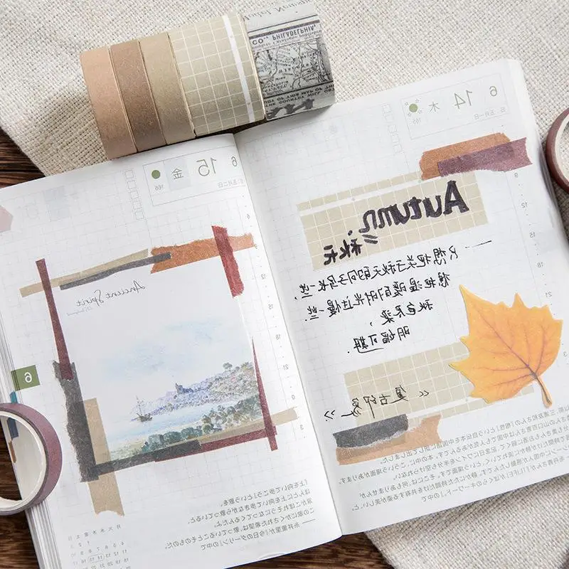 10pcs/set or 7pcs/set Cute Basic color Washi Tape Scrapbook DIY Masking Tape School Stationery Store  supplies