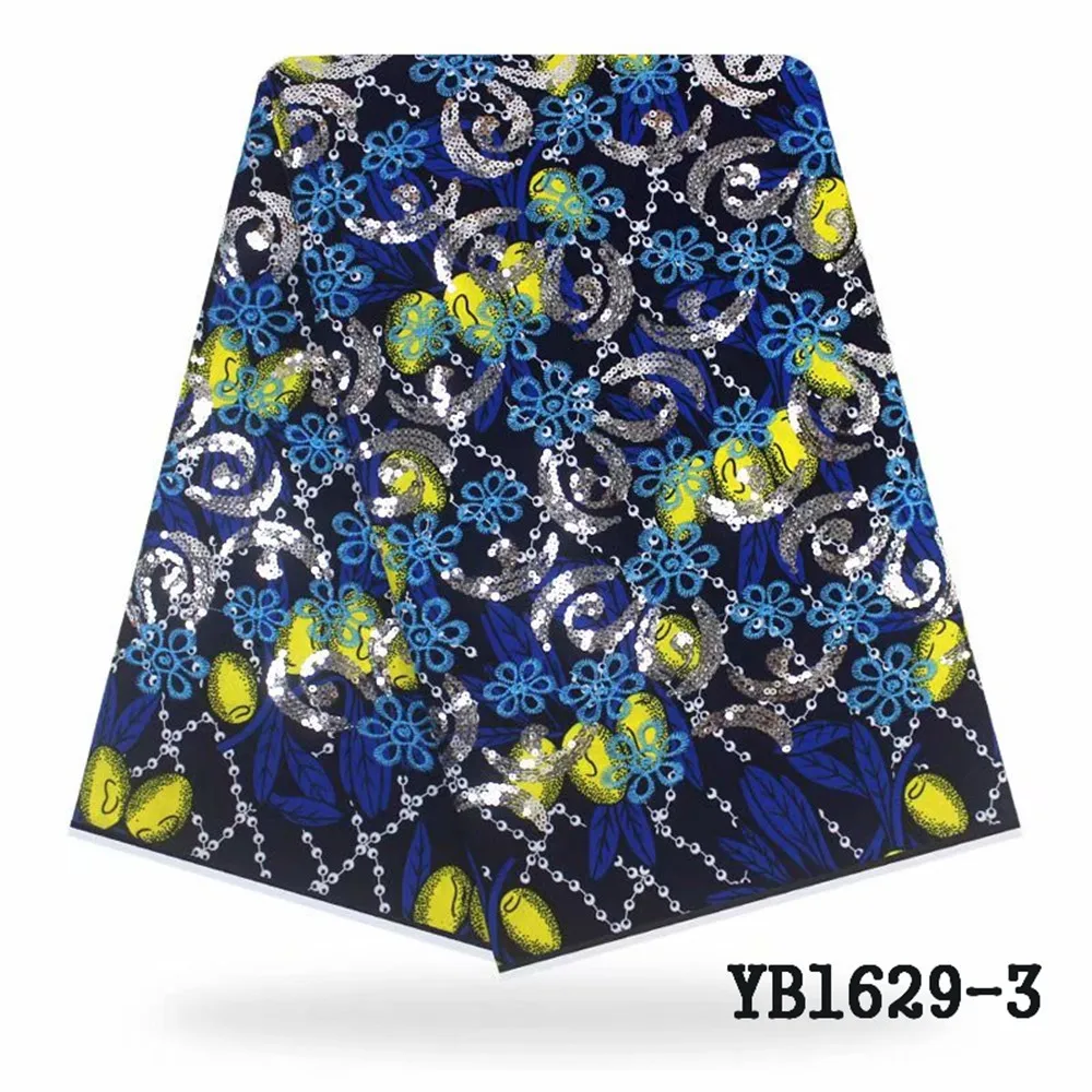 Nigeria lady fashion sequins African Ankara fabric 6 yards for party unique dress material quality one