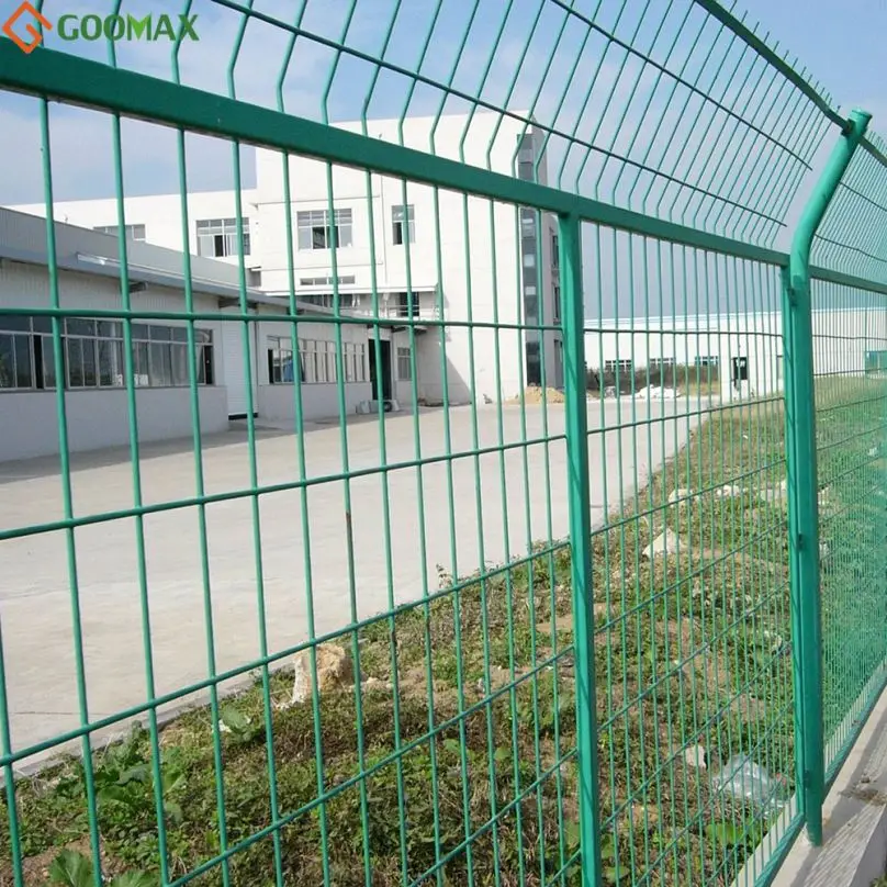 PVC Coated Welded Curved Mesh Fence with Peach Post