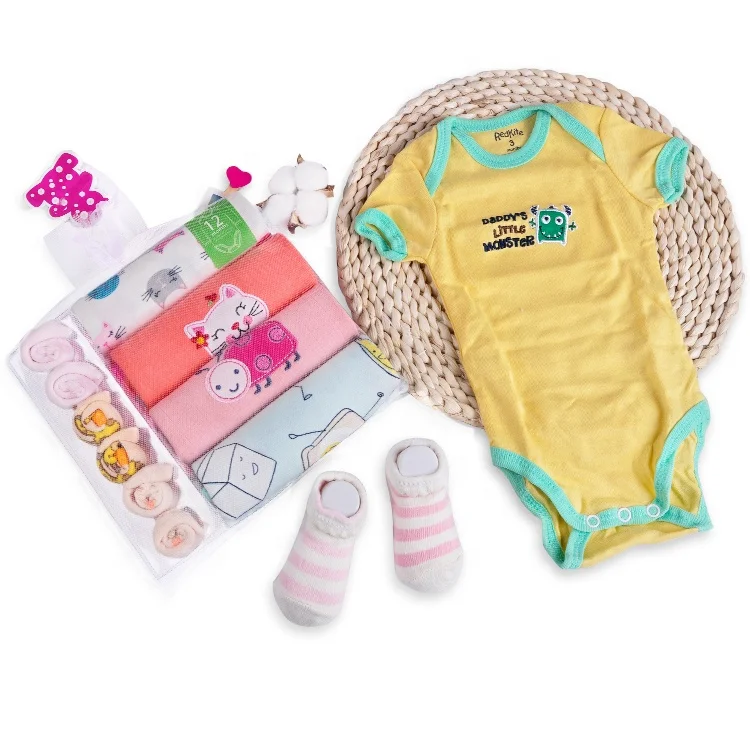 High Quality Gift Romper Newborn Sets Super Soft 100% Cotton Infant Socks Cute Baby Clothes