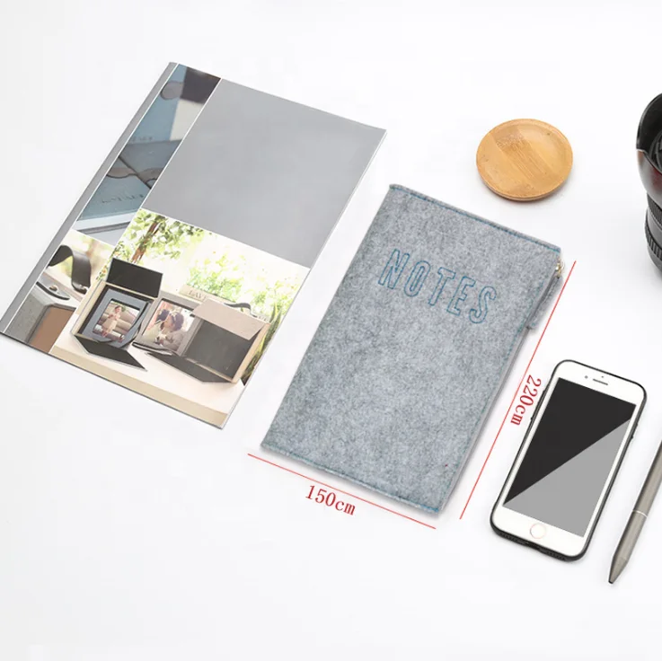 
Creative school students notebook cover design waterproof non-woven felt book cover with custom logo 