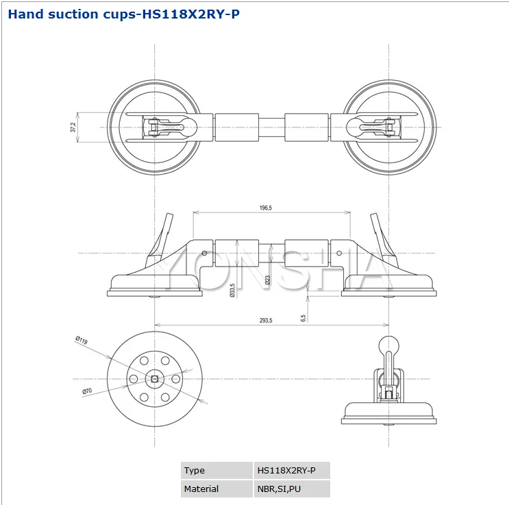 cheap hand pump suction cup lifter double glass handling suction cups