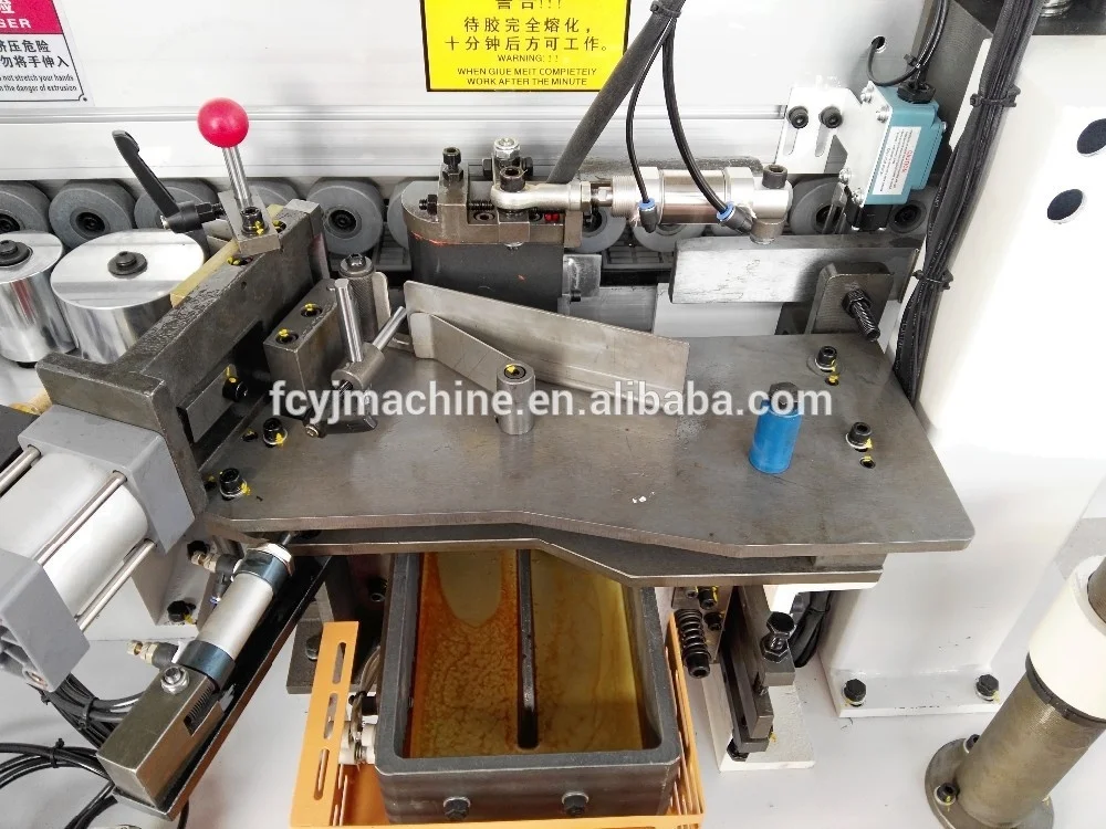 MDF furniture wood door  straight line full automatic edge banding machine with double trimming corner rounding