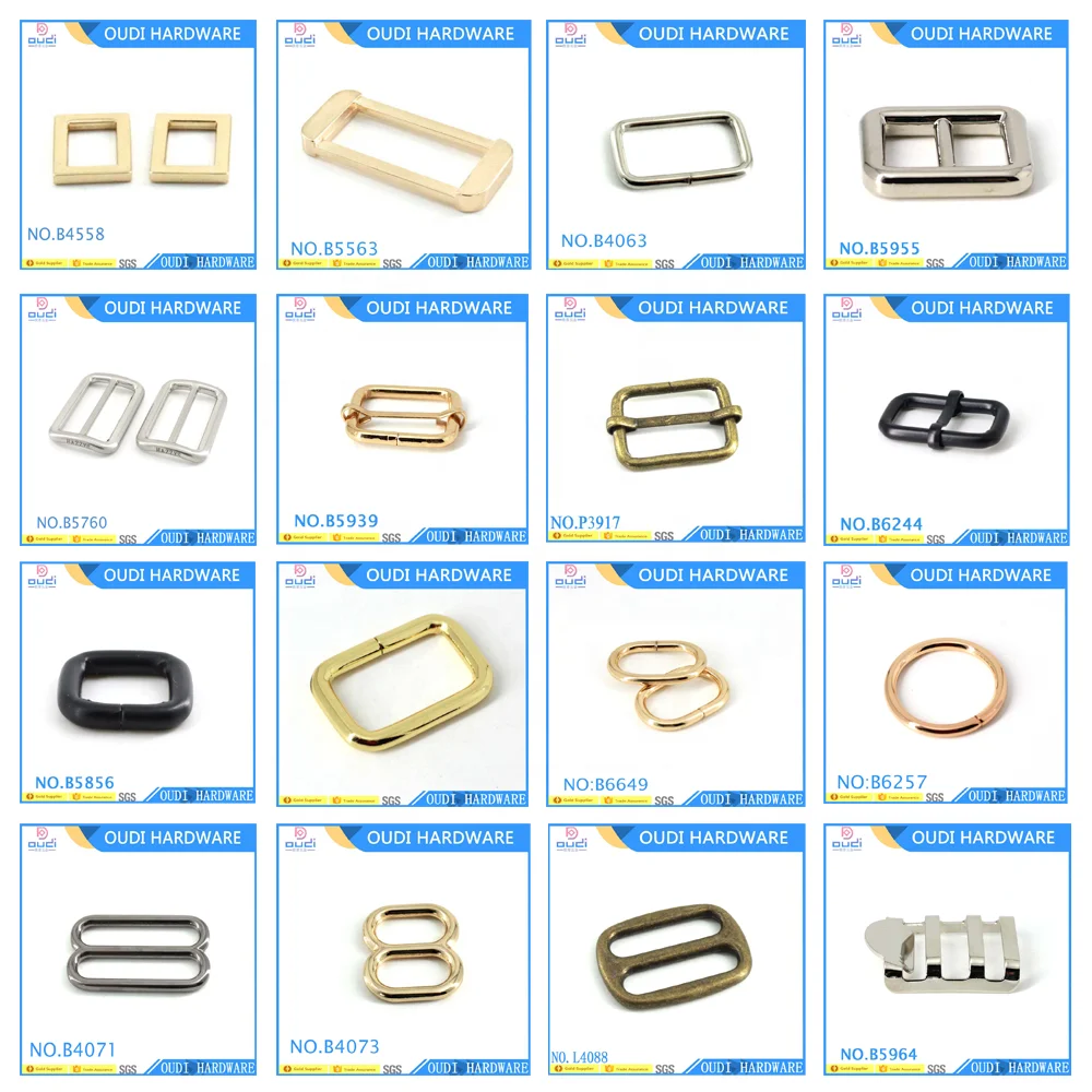 Handbag Rings Hardware Rectangle Ring For Bag Square Ring Buckle Rectangle Metal Buckles For Straps