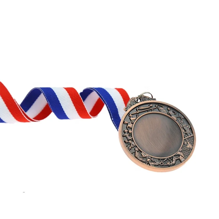 Design your own custom Metal Crafts production zinc alloy blank gold award metal sport medal with ribbon