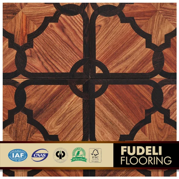 FUDELI Oak Parquet Engineered Wooden Flooring Luxury Chinese Graphic Design Modern Indoor Office Building More Than 5 Years