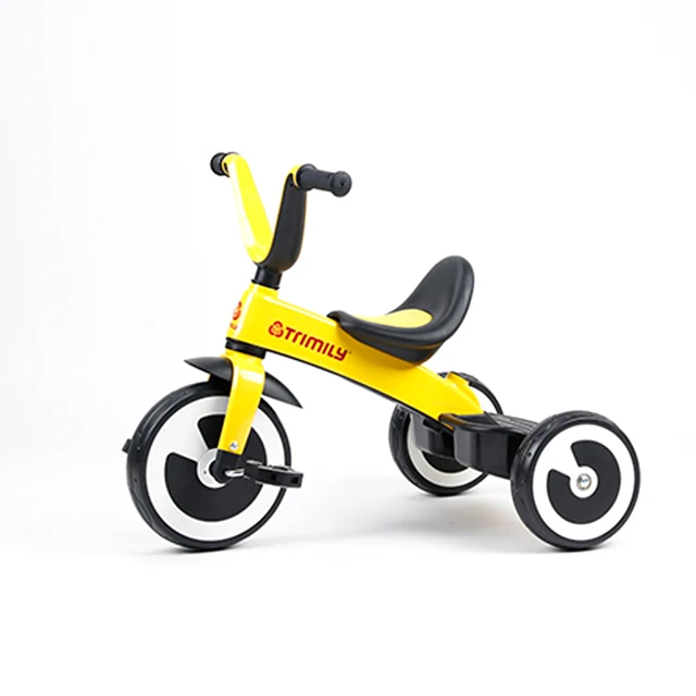 Trimily T608 Three Wheel Kid tricycle Magnesium Frame  Child Tricycle with Rear Basket for 1.5-5 Year Old Ride On Car