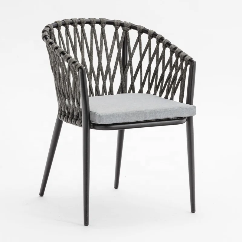 Оптовая продажа дешевые Париж Итальянский алюминий Плетеный белый пластиковый стул для кафе ротанг