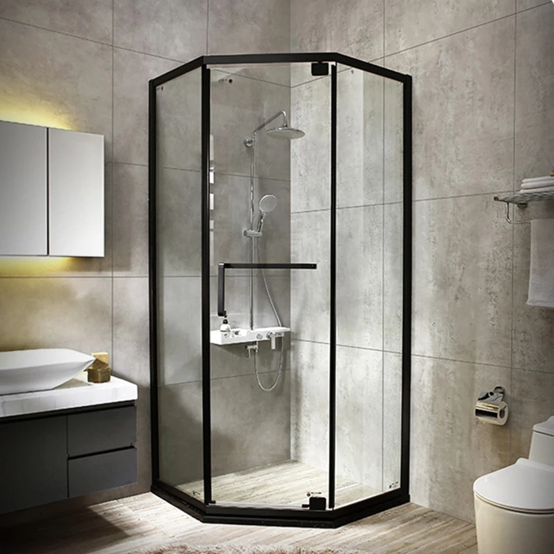 
Customized tempered glass black shower enclosure Smoked glass bathroom doors  (62085504482)