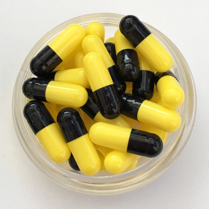 2019 NEW PRODUCT black and yellow halal size 0 edible gelatin capsule (62109652846)