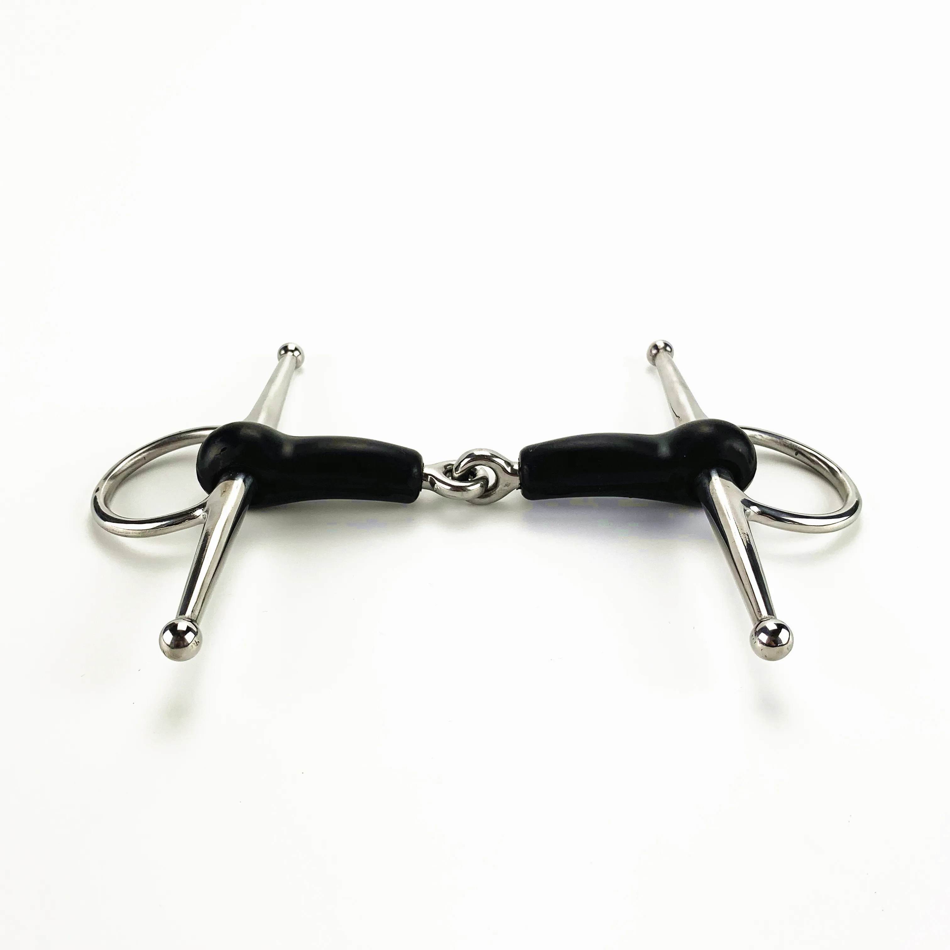 Rubber Covered Joint horse Mouth Of SS Full Cheek Horse Bit