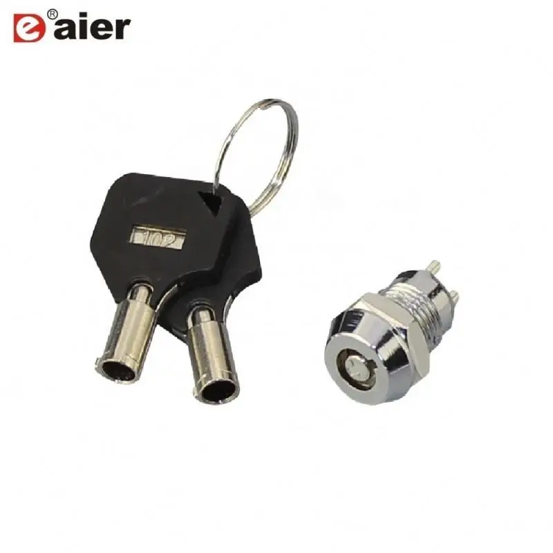 Keylock 12 мм SPST ВКЛ-ВЫКЛ 2-контактный терминал электрический ключ переключатель Cam