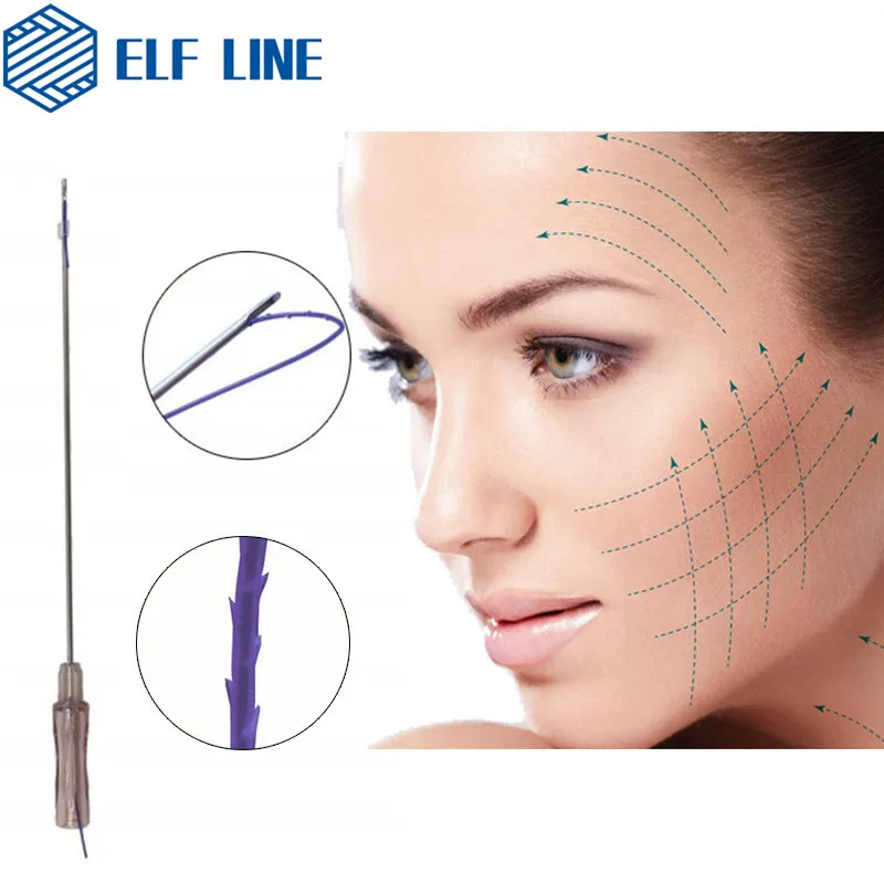 korea manufacturer 360 screw cog blunt needle cannula thread lift face lift pdo 19g 70mm