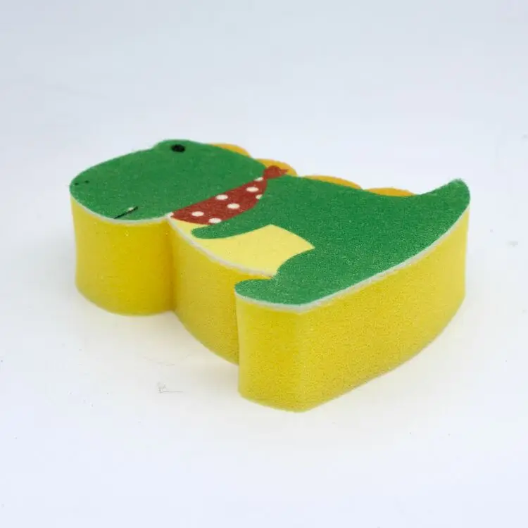 Мультяшная губка для мытья кухни в форме животных с печатной тканью из микрофибры