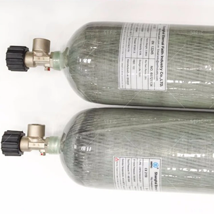 9 Liters G 5/8 thread pcp gun carbon fiber air scuba diving tanks