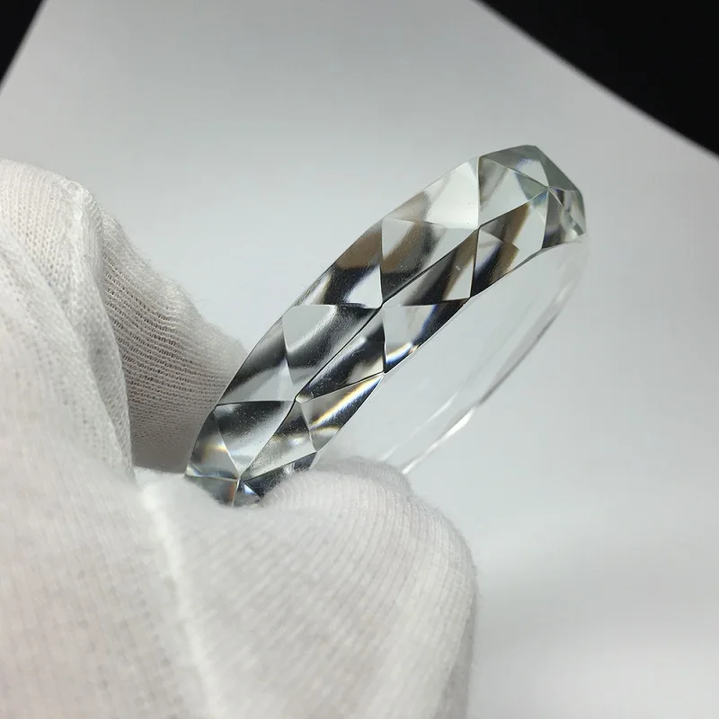 Top Quality Glass Paperweight Round Faceted Blank Crystal Paperweight