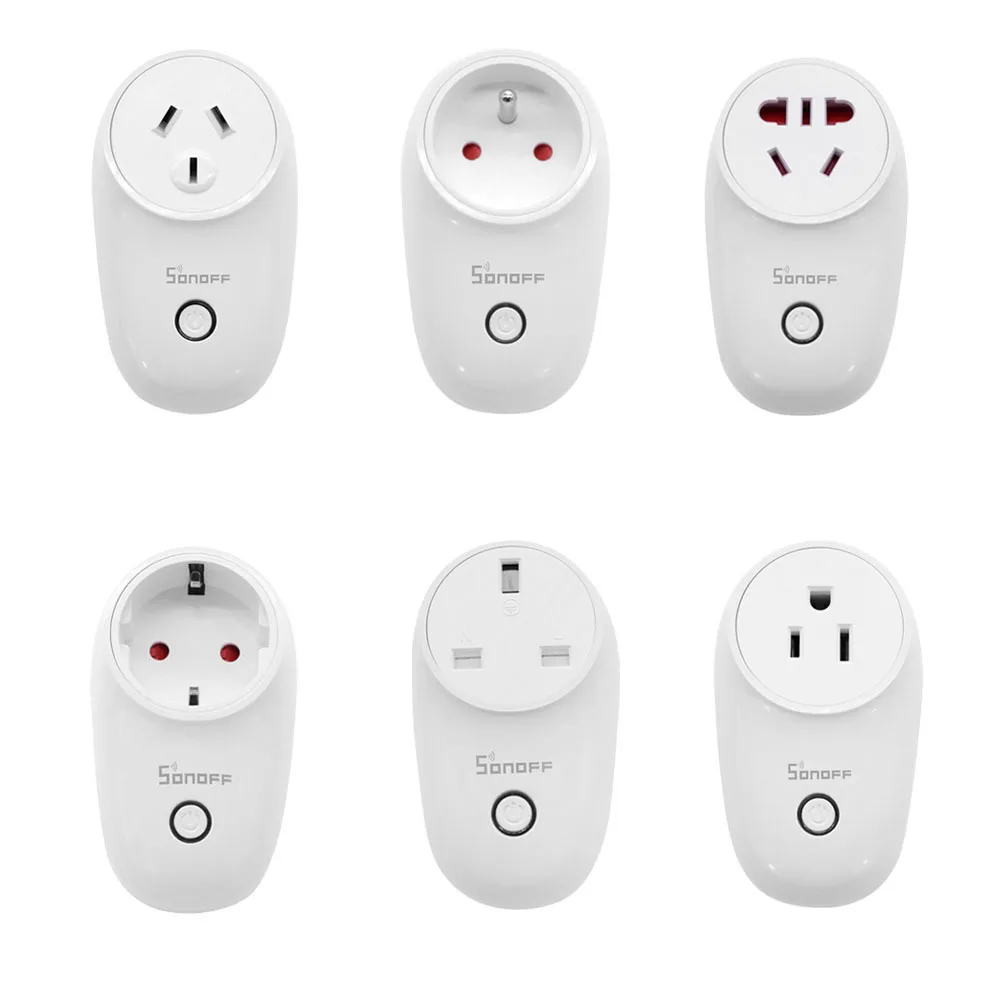 Переключатель для умного дома, работает с Alexa Google,Sonoff S26 WiFi, умная розетка с версией US/UK/CN/EU/AU