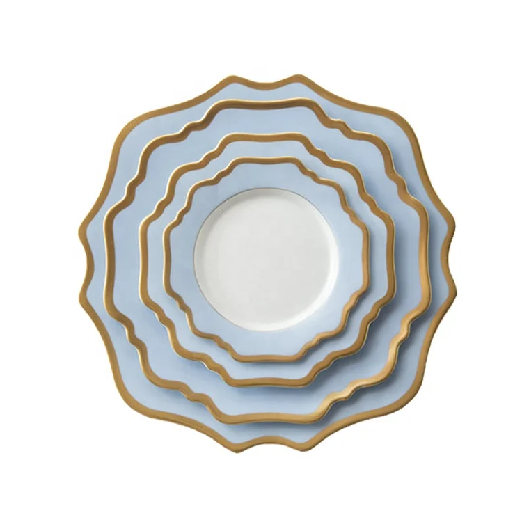Ceramic wedding charger plates 12inch 10inch 8inch hotel porcelain serving dish with your logo