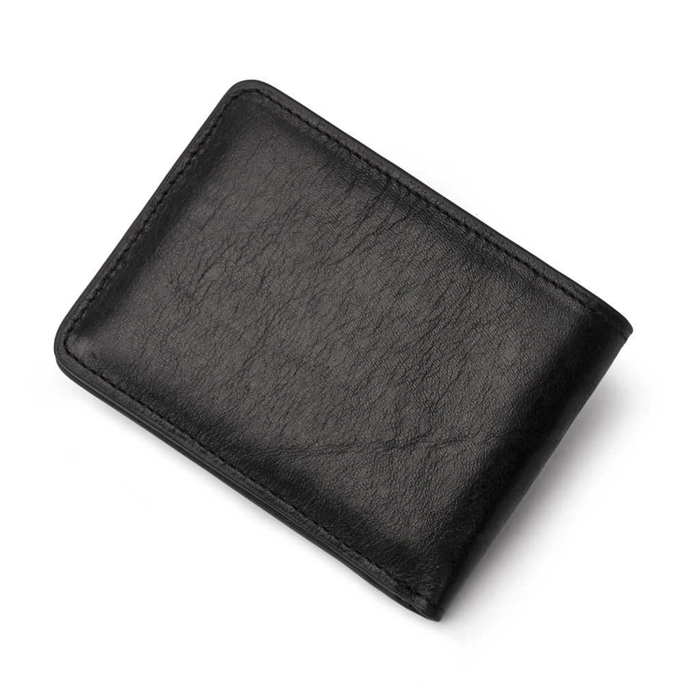 
Wholesale Top Grain Cow Leather Wallet Factory Credit Card Holder Purse RFID Blocking Small Unisex Wallet for Men 